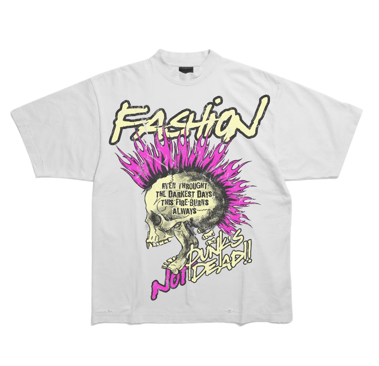 Punk's Not Dead Mohawk Skull Unisex Graphic Print T-Shirt/Sweatshirt/Hoodie