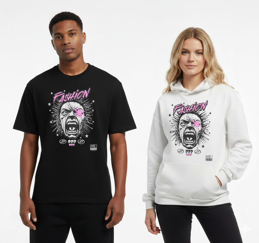 Fashion Screaming Face Unisex Graphic Print T-Shirt/Sweatshirt/Hoodie