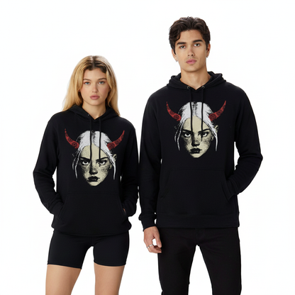 Demon Girl Red Horns Unisex Graphic Print T-Shirt/Sweatshirt/Hoodie