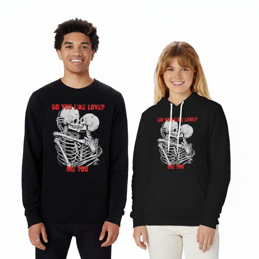 Skeleton Kissing Love Unisex Graphic Print T-Shirt/Sweatshirt/Hoodie