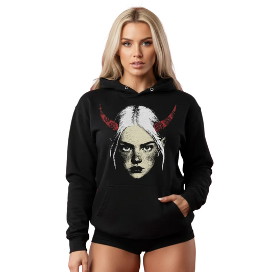 Demon Girl Red Horns Unisex Graphic Print T-Shirt/Sweatshirt/Hoodie